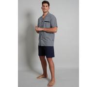 Götzburg Herren Schlafanzug kurz Knöpfe | 1 Stück | 452087 (56, Navy/Blau Gemustert)
