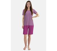 Shorty GÖTZBURG, Damen, Gr. 40, rot, mittel, ringel, Single Jersey, Obermaterial: 100% Baumwolle, bequem, Rundhals, Homewear-Sets Shorty, atmungsaktiv, gestreift, Kurzarm, Rundhalsausschnitt, Baumwoll