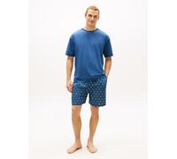 Shorty, Herren, Gr. XL (54), aegean sea, th script geo, Jersey, Obermaterial: 100% Baumwolle, TOMMY HILFIGER UNDERWEAR, normal normal, Rundhals, Homewear-Sets Shorty, Original Pyjama mit Shorts und Pr