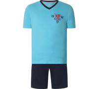 Shorty JAN VANDERSTORM "Kurzer Schlafanzug EDIN", Herren, Gr. 3XL, blau (türkis), Obermaterial: 100% Baumwolle CO., Homewear-Sets Shorty (28961140-XXXL) türkis