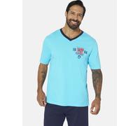 Shorty JAN VANDERSTORM "Kurzer Schlafanzug EDIN", Herren, Gr. XXL, blau (türkis), Obermaterial: 100% Baumwolle CO., Homewear-Sets Shorty (28961140-XXL) türkis