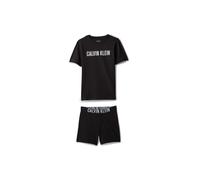 Shorty, Jungen, Gr. 152/158, schwarz, Jersey, Obermaterial: 95% Baumwolle, 5% Elasthan, CALVIN KLEIN UNDERWEAR, unifarben, Basic, Basic kurz, Rundhals, abgesteppte Kante, Homewear-Sets Shorty, für Kin