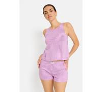 Shorty LSCN BY LASCANA, Damen, Gr. 40/42, rosa (lila), Single Jersey, Obermaterial: 50% Baumwolle, 50% Viskose. Oberteil: 50% Baumwolle, 50% Viskose, bedruckt, figurbetont hüftlang, Rundhals, Homewear