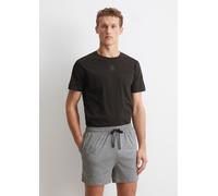 Shorty MARC O'POLO "Mix N Match Cotton", Herren, Gr. S, schwarz, grau melange, Jersey, Obermaterial: 100% Baumwolle, bequem kurz, Rundhals, Homewear-Sets Shorty, Baumwolle, Jersey-Qualität, bequem, Ku