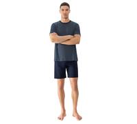 Shorty MEY "Bennison", Herren, Gr. 56, blau (yacht blau), Obermaterial: 78% Baumwolle, 22% Polyester, bequem kurz, Rundhals, Homewear-Sets Shorty, Legere Passform, Oberteil geringelt, Komfortbund (590