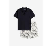 Shorty mit Polokragen aus reiner Baumwolle 44/46 (L)