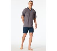 Shorty SCHIESSER "Comfort Nightwear", Damen, Gr. 62, 500, rot, Single Jersey, Obermaterial: 100% Baumwolle, Basic kurz, V-Ausschnitt, Homewear-Sets Shorty, mit klassischem Karo-Muster, V-Ausschnitt un