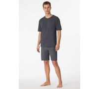 Shorty SCHIESSER "selected premium inspiration", Herren, Gr. 56 (XXL), 203, anthrazit, Single Jersey, Obermaterial: 100% Baumwolle, gepunktet, unifarben, bequem kurz, Rundhals, Homewear-Sets Shorty (1