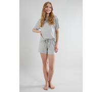Shorty TOM TAILOR, Damen, Gr. 36, grau, mittel, melange, Single Jersey, Obermaterial: 95% Viskose, 5% Elasthan, Homewear-Sets Shorty (67831244-36)
