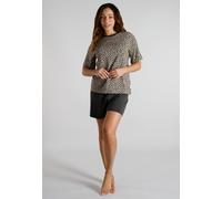 Shorty TOM TAILOR, Damen, Gr. 38, grau (braun, mittel, allover), Single Jersey, Obermaterial: 95% Viskose, 5% Elasthan, Homewear-Sets Shorty, aus Single Jersey, mit Elasthan-Anteil (11474363-38) braun