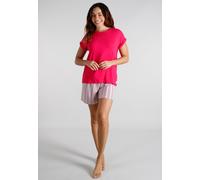 Shorty TOM TAILOR, Damen, Gr. 40, rot, mittel, streifen, Single Jersey, Obermaterial: 95% Viskose, 5% Elasthan, Rundhals, Homewear-Sets Shorty, atmungsaktiv, Viskosemix (91630867-40) rot, mittel, stre