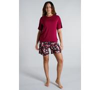 Shorty TOM TAILOR, Damen, Gr. 44, rot, mittel, allover, Single Jersey, Obermaterial: 95% Viskose, 5% Elasthan, bequem kurz, Rundhals, Homewear-Sets Shorty, atmungsaktiv, Viskosenmix (95194069-44) rot,