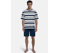 Shorty TOM TAILOR "Kilkenny", Herren, Gr. 56 (XXL), blau, Single Jersey, Obermaterial: 100% Baumwolle, bequem kurz, Rundhals, Homewear-Sets Shorty, Streifendesign, Kurzarm, Rundhalsausschnitt, kurze H