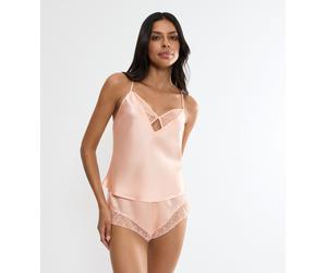 Shorty TRIUMPH "A Weekend to Remember PSW", Damen, Gr. 42, porcelain, Satin, Obermaterial: 100% Polyester, bequem kurz, V-Ausschnitt, Homewear-Sets Shorty, weich und sinnlich (99060102-42) porcelain
