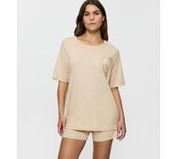 Shorty TRIUMPH "Endless Comfort PSK 10 CO/MD", Damen, Gr. 40, beige, Single Jersey, Obermaterial: 50% Baumwolle, 50% Modal, bequem kurz, Rundhals, Homewear-Sets Shorty, atmungsaktiv, weich, Rundhalsau