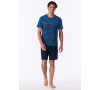 Shorty UNCOVER BY SCHIESSER "UNCOVER Nightwear", Damen, Gr. 56, blau (800, blau), Obermaterial: 100% Baumwolle, Homewear-Sets Shorty (16305423-56) 800, blau