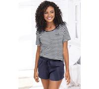 Shorty VIVANCE DREAMS Gr. 48/50, blau (dunkelblau) Damen Homewear-Sets Pyjamas mit schönem Streifenmuster (79969105-48)