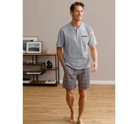 Shorty WÄSCHEPUR, Herren, Gr. 56/58, hellgrau, kirsche, kariert, 100% Baumwolle, Homewear-Sets Shorty (29467656-56) hellgrau, kirsche, kariert