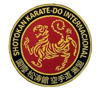 Shotokan Karate-Do Internacional Patch (8,9 cm) Aufbügel/Aufnäher, Tiger Kimono Gi Japanische Kyoku Kampfkunst Selbstverteidigung Kanji Japan DIY Geschenk Patches