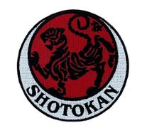 Shotokan Karate Do Patch (8,9 cm) zum Aufbügeln / Aufnähen, roter Tiger Kimono Gi japanische Kyoku Kampfkunst Selbstverteidigung DIY Geschenk Patches