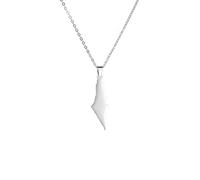 SHOUJIQQ Karte Von Palästina Israel Anhänger Halsketten - Glänzender Arabischer Charme Landkarten Flagge Dünne Kettenhalsketten, Patriotische Karte Hip Hop Schmuck Für Frauen Männer Partygeschenk,We