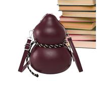 Shoulder Bag - PU Leather Calabash Sling Handbag, Vintage Carry Purse, Retro Style crossbodyy Storage Accessory | Curved Silhouette for School Gym Travel Work Office Commuting Daily