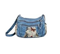 Shoulder Bags Large Capacity - Denim Vintage Messenger Wallet Holder | | Retro Casual Jean Tote Bag Multi Pocket Handbag Hobo Purse Work Travel School Satchel Pouch Female Handbag