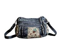 Shoulder Bags Large Capacity - Denim Vintage Messenger Wallet Holder | | Retro Casual Jean Tote Bag Multi Pocket Handbag Hobo Purse Work Travel School Satchel Pouch Female Handbag