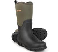 Showave Klassische Gummistiefel für Herren, wasserdicht, Regenstiefel, isoliert, Neoprenstiefel, Schlammstiefel für Landwirtschaft, Jagd, Gartenarbeit, Hof, Arbeit, Oliv/Blatt für mich (Leaf It to Me