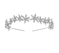 SHOWERORO Silberner Brauthaarschmuck mit Sternen Design aus Legierung Komfortabler und Leuchtender Kopfschmuck für Brautfrisur bei Hochzeit und Besonderen Anlässen