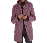 shownicer Damen Herbst Winter Mantel Trenchcoat Patchwork Langarm Cardigan Schlank Mantel Elegant Frauen Mode Lässige Outwear A Violett XL