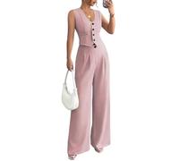 shownicer Damen Hosenanzug Elegant Business Anzug Ärmellos 2-teilig Set Zweiteiler Slim Fit Weste + Hosen Mode Formal Festlicher 2 Teiler