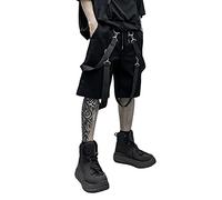 shownicer Herren Shorts Kurze Hosen Sommer Baggy Hip Hop Cargo Shorts Bermudas Chino Jogger Hose Casual Männer Streetwear Multi Tasche I Schwarz XL
