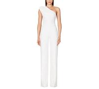 shownicer Jumpsuit Damen Pailletten Jumpsuit Eine Schulter Elegant Overall Sommer Ärmellos Einteiler Lang Overall Hosenanzug Hohe Taille Romper A Weiß S