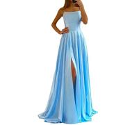 shownicer Kleider Damen Abschlusskleid Off Shoulder Elegant Hochzeit Vintage A-Linie Partykleid Lang Abendkleider Schlitz Cocktailkleid Festkleider Brautkleid Abiball Geburtstag Kleid