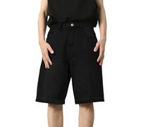 shownicer Shorts Herren Jorts Kurze Baggy Jeans Y2K Baggy Jungs Hip Hop Skater Hose Denim Shorts Jeansshorts Bermuda Jeans Shorts Sommer Kurze Jeanshose A Schwarz M