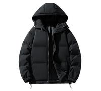 shownicer Winterjacke Herren Steppjacke mit Kapuze Leichte Daunenjacke Übergangsjacke Herbst Winter Jacke Casual Puffer Jacket Basic Warm Jacke A Schwarz S