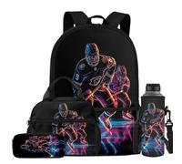 Showudesigns Rucksack für Mädchen, Grundschulrucksäcke, 43,2 cm, Kinder-Büchertasche, Lunchtasche, Federmäppchen, Wasserflasche, Tasche, 4-in-1, Eishockey, L, Casual