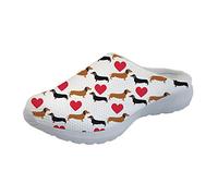 Showudesigns Unisex Herren Damen Hausschuhe Pantoffeln Wärme Weiche Herbst Pantolette und Winter Kuschelige Home rutschfeste Slippers Dackel Dachshund - Größe: 40 EU