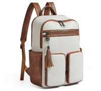 Shrrie Laptop Rucksack für Frauen 16 Zoll, Vegan Leder Reise Rucksack Tasche Arbeit Business Computer Rucksäcke Lehrer Krankenschwester College Laptop Buchtasche Casual Tagessack