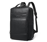 Shrrie Leder Laptop Rucksack für Frauen und Männer, 16 Zoll Computer Rucksack, 28 L erweiterbarer Reise Rucksack für die Arbeit Business
