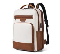 Shrrie Leder Laptop Rucksack für Frauen und Männer, 16 Zoll Computer Rucksack, 28 L erweiterbarer Reise Rucksack für die Arbeit Business