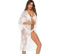 Shuanghao Damen Sommer Swimwear Beachwear Bikini Pareos Cover Up Strandkleider Leichte Spitze Lange Sexy Elegant Bademode Badeanzug Beach Kleider Tunika Shirt Boho Kimono Cardigan Damen