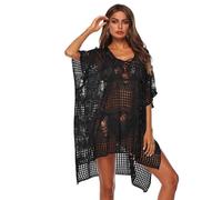 Shuanghao Damen Strandkleider Swimwear Beachwear Leichte Bikini Pareos Bademode Badeanzug Cover Up Kurze Kleider Spitze Sexy Elegant Boho Rückenfrei V-Ausschnitt Sommer Beach Tunika Damen