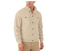 Shuanghao Herrenjacken Jacken Mäntel Tops Männer FrauenJacken Lässige Dünne Mäntel Cord Freizeit Hemden Corduroy Für Herren Männer Khaki M