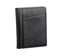 SHUIXIAYUE Schlanke Herren-Geldbörse, weiches Echtleder, Kreditkartenhalter, Geldbörse, tragbar, ultradünn, klein, Geldbeutel, Karten-Organizer, Schwarz , Einheitsgröße