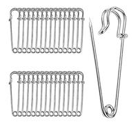 SHULLIN 30 Stück Große Sicherheitsnadeln 60 mm Rostfrei Stahl Heavy Duty Sicherheitsnadel Safety pins Kiltnadeln Kilt Pins große Pins stark und strapazierfähig für Decken Bastelröcke Brosche