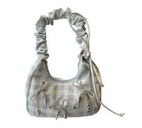 Shurhome Elegante Fog Encouraged Rüschen Schachbrett Umhängetaschen mit abnehmbarem Gürtel Spring Addition Springstyle Damentaschen