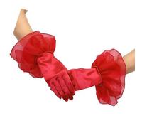 Shurhome Elegante, satinierte Hochzeitshandschuhe mit gerüschten Manschetten für die Braut, Hochzeitszeremonien, Ringe, Gelübde, Austausch, besondere Anlässe, Handschuhe mit Rüschendesign