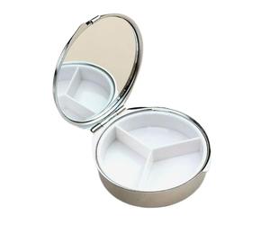 Shurhome Tragbarer Schmuck Organizer aus Metall mit verspiegeltem und sicherem Verschluss für die Aufbewahrung von Reisemedikamenten, Behälter mit Fach Verspiegelte Schmuckschatulle mit Fächern